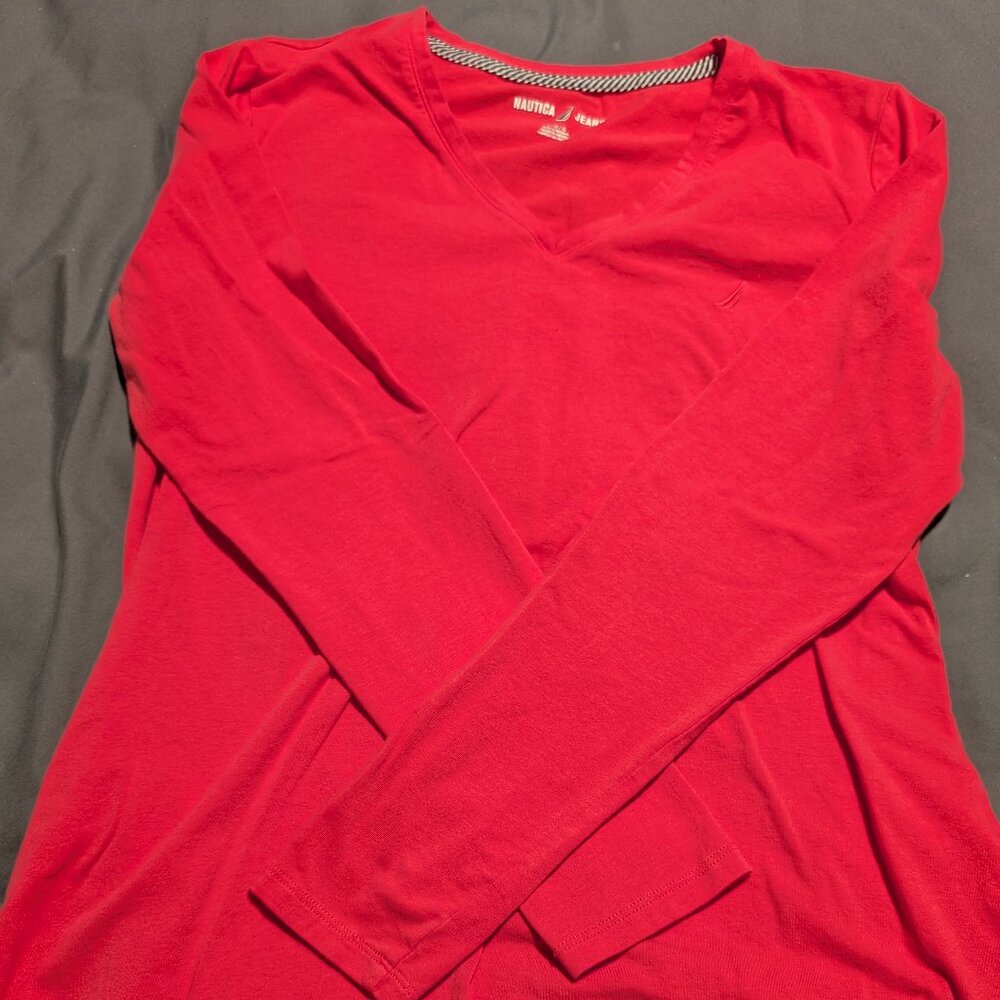 Like New | Nautica pink long-sleeved tshirt, size L